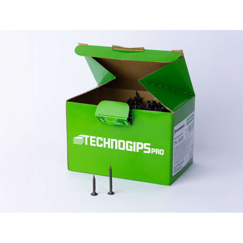 Рапиден винт с остър връх за монтаж на гипсокартонени плоскости към метална основа с дебелина до 0.7 mm.